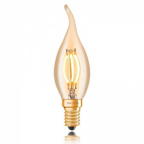 Лампа светодиодная филаментная диммируемая E14 4W 2200K золотая 057-103