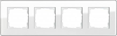 Рамка 4-постовая Gira Esprit C белое стекло 0214512