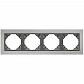 Рамка 4-постовая Efapel Logus 90 Metallo хром/серый 90940 TRS - фото №1