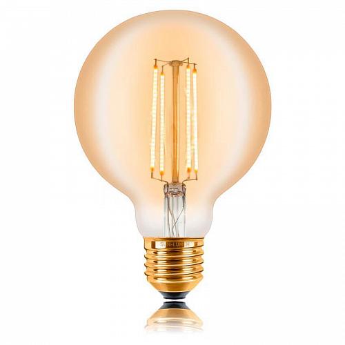 Лампа светодиодная филаментная диммируемая E27 4W 2200K золотая 057158