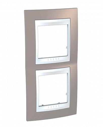 Рамка 2-постовая вертикальная Schneider Electric Unica Хамелеон MGU6.004V.874