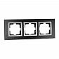 Рамка 3-постовая Mono Electric Style Glass чёрное стекло 107-720000-162 - фото №1