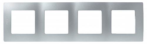 Рамка 4-постовая Legrand Etika алюминий 672554