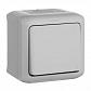 Выключатель одноклавишный кнопочный Legrand Quteo 6A 250V IP44 серый 782335 - фото №1
