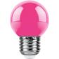 Лампа светодиодная Feron E27 1W RGB розовый LB-37 38123 - фото №1