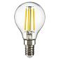 Лампа светодиодная филаментная E14 6W 2800K шар прозрачный 933802 - фото №1