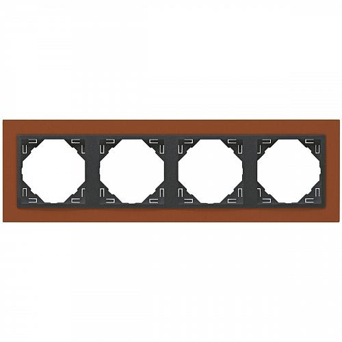 Рамка 4-постовая Efapel Logus 90 Animato темно-оранжевый/серый 90940 TTS