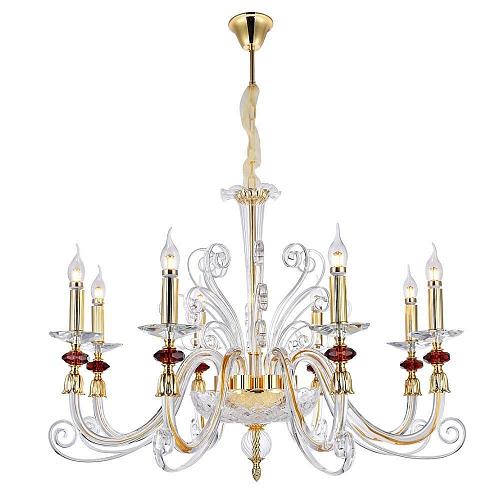 Подвесная люстра Crystal Lux Catarina SP8 V2 Gold/Transparent-Cognac