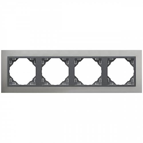 Рамка 4-постовая Efapel Logus 90 Animato алюминий/серый 90940 TUS