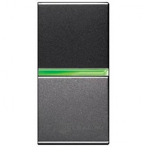 Выключатель одноклавишный ABB Zenit 16A 250V с подсветкой антрацит 2CLA210150N1801