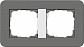 Рамка 2-постовая Gira E3 темно-серый/белый глянцевый 0212413 - фото №1