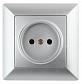 Розетка ЭРА Intro Solo 2P 16A 250V серебро 4-201-03 Б0043307 - фото №1