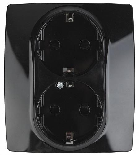 Розетка ЭРА 12 2x2P E Schuko со шторками 16A 250V 12-2104-06 Б0014704