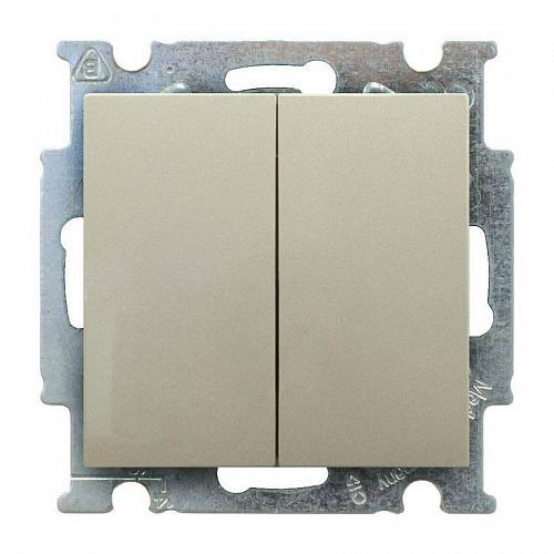 Переключатель двухклавишный ABB Basic55 10A 250V шампань 2CKA001012A2171