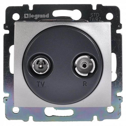 Розетка TV-R оконечная Legrand Valena алюминий 770133