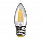 Лампа светодиодная филаментная Voltega E27 4W 2800К прозрачная VG10-C1E27warm4W-F 8334 - фото №1
