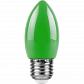 Лампа светодиодная Feron E27 1W зеленая LB-376 25926 - фото №1
