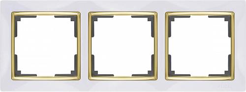 Рамка Werkel Snabb на 3 поста белый/золото WL03-Frame-03-white/GD 4690389083921