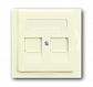 Лицевая панель ABB Impuls розетки коммуникационной c полем для надписи слоновая кость 2CKA001753A0081 - фото №1