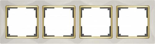 Рамка Werkel Snabb на 4 поста слоновая кость/золото WL03-Frame-04-ivory/GD 4690389083914