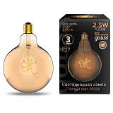 Лампа светодиодная филаментная Gauss E27 2,5W 2000K золотая 176802003