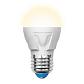 Лампа светодиодная Uniel E27 7W 3000K матовая LED-G45 7W/WW/E27/FR PLP01WH UL-00002420 - фото №1