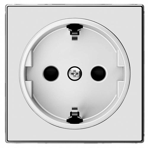 Лицевая панель ABB Sky розетки Schuko с/з стекло белое 2CLA858800A2101