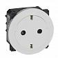 Розетка 2К+З Legrand Celiane 16A 230V с/з со шторками безвинтовой зажим немецкий стандарт белая 067166 - фото №1