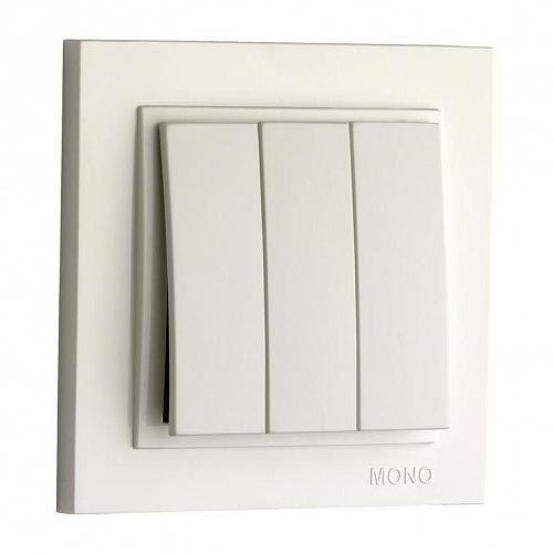 Выключатель Mono Electric Despina трехклавишный проходной жемчуг 102-252522-114