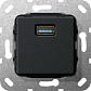Розетка USB 3.0 A Gira System 55 черный матовый 568210 - фото №1