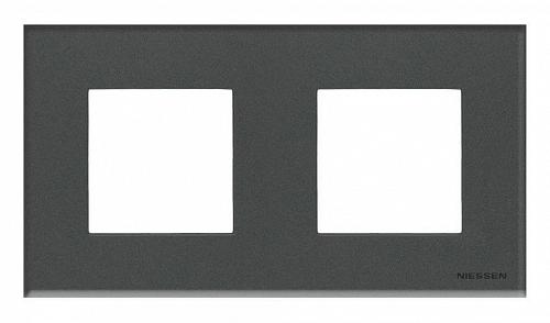 Рамка 2-постовая ABB Zenit стекло графит 2CLA227200N3801