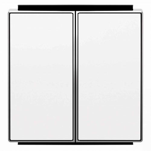 Лицевая панель ABB Sky выключателя двухклавишного альпийский белый 2CLA851100A1101