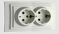 Розетка 2К+З двойная Mono Electric Despina/ Larissa 16A 250V винтовое подключение белый 500-001904-120 - фото №1