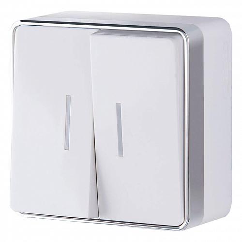 Выключатель Werkel двухклавишный с подсветкой Gallant белый WL15-03-03 4690389102073