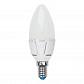 Лампа светодиодная диммируемая (UL-00000690) Uniel E14 6W 3000K матовая LED-C37-6W/WW/E14/FR/DIM PLP01WH - фото №1