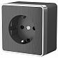 Розетка с заземлением Werkel Gallant графит рифленый WL15-02-01 4690389128226 - фото №1