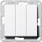 Выключатель трехклавишный Gira System 55 10A 250V чисто-белый глянцевый 284403 - фото №1