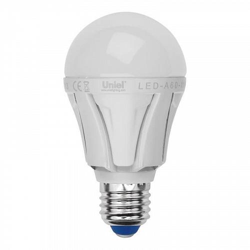 Лампа светодиодная (07887) Uniel E27 9W 3000K матовая LED-A60-9W/WW/E27/FR ALP01WH