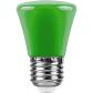 Лампа светодиодная Feron E27 1W зеленая LB-372 25912 - фото №1