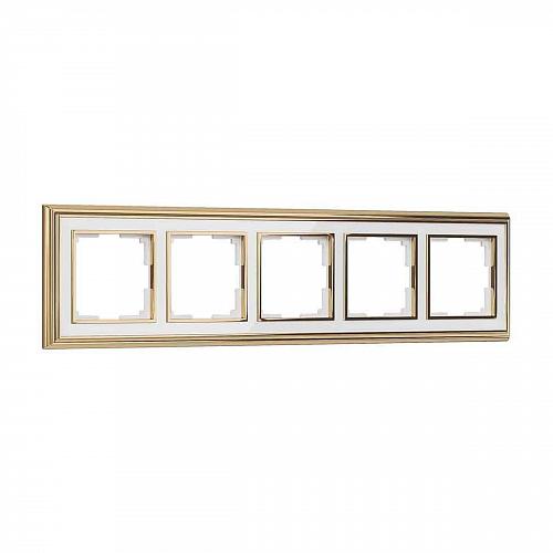 Рамка на 5 постов золото/белый Werkel W0051329 4690389159305