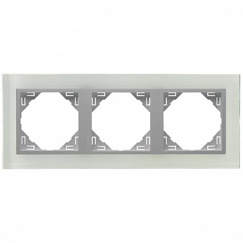 Рамка 3-постовая Efapel Logus 90 Crystal стекло/алюминий 90930 TCA
