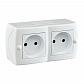 Розетка 2К двойная Mono Electric Octans IP20 16A 250V винтовое подключение белый 104-010106-121 - фото №1
