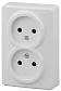 Розетка ЭРА Эксперт 2x2P 16A 250V 11-2202-01 Б0020682 - фото №1