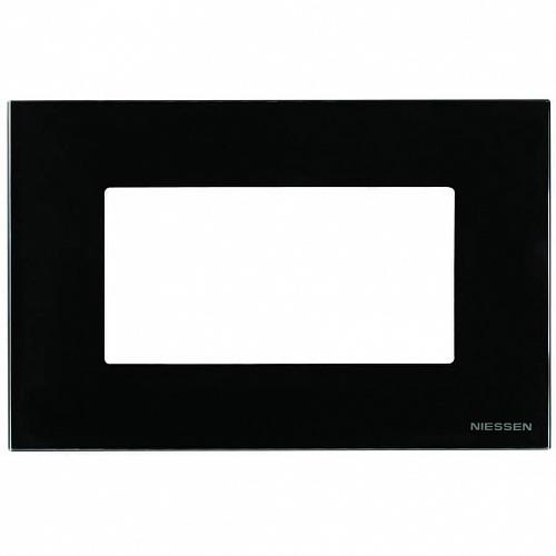 Рамка 4-модульная ABB Zenit итальянский стандарт стекло черное 2CLA247400N3101