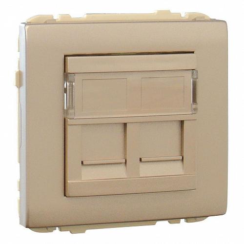 Лицевая панель Efapel Apolo 5000 для двух коннекторов RJ45 платина 50442 SPL