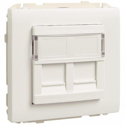 Лицевая панель Efapel Apolo 5000 для двух коннекторов RJ45 белый матовый 50442 SBM