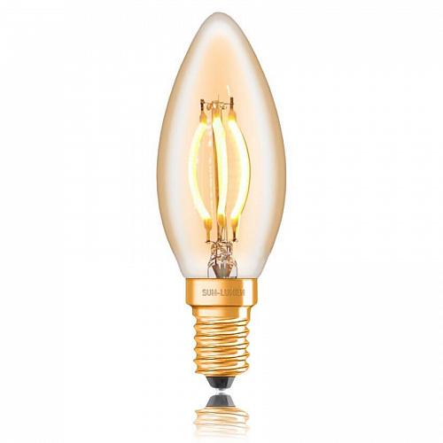 Лампа светодиодная филаментная диммируемая E14 4W 2200K золотая 057-097