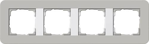 Рамка 4-постовая Gira E3 серый/белый глянцевый 0214412