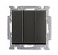 Выключатель трехклавишный ABB Basic55 16A 250V chateau-черный 2CKA001012A2173 - фото №1
