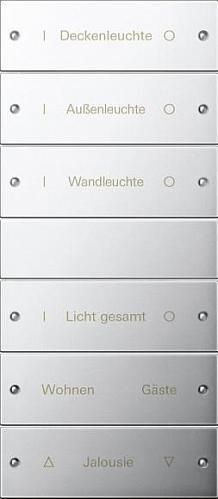 Набор клавиш Gira System 55 с возможностью нанесения надписи 6шт хром 2136610